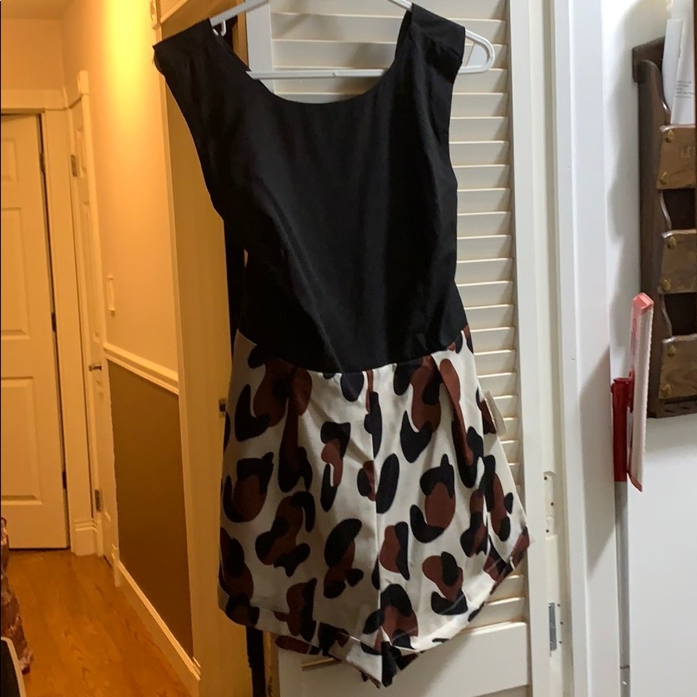Blithe Leopard Romper Brown & Black Sleeveless Size:M NWT